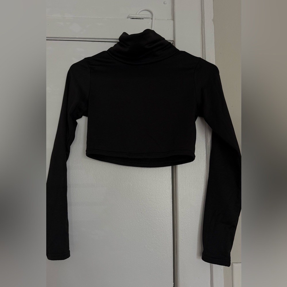 Black Turtleneck Crop Top